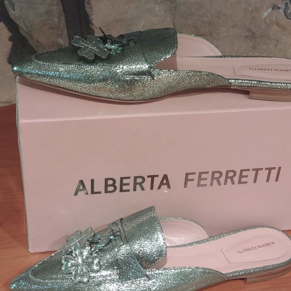 ALBERTA FERRETTI Leather Mules (Women's US 10 / EU 41) * New * - Picture 3 of 8